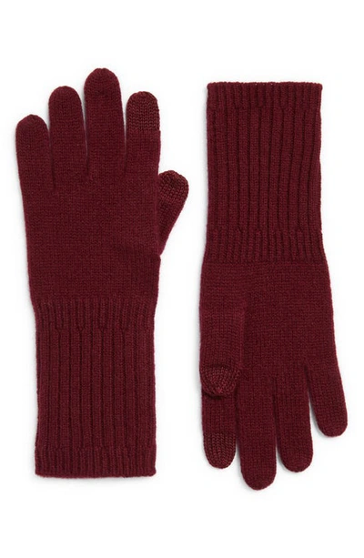Nordstrom Recycled Cashmere Gloves In Burgundy