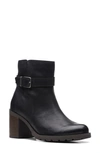 Clarks Clarkwell Hall Ankle Boot In Black Leather