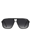 Carrera Eyewear 60mm Gradient Square Sunglasses In Black / Gray Polar