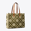 Tory Burch T Monogram Contrast Embossed Tote In Leccio