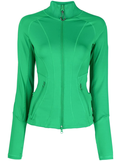 Adidas By Stella Mccartney Perforated-detail Zipped Top In Green