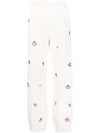 BARRIE FLORAL-EMBROIDERED CASHMERE TROUSERS