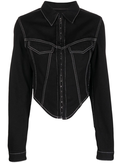 Dion Lee Black Corset Denim Jacket