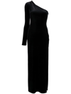 GALVAN OFF KILTER ASYMMETRIC VELVET DRESS