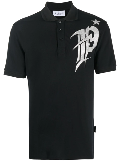 Philipp Plein Logo-print Polo Shirt In Black