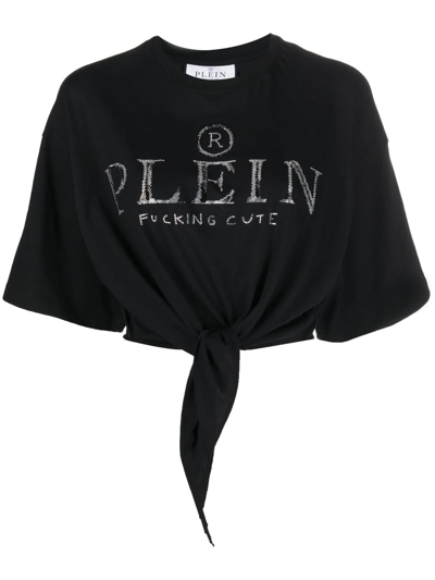 Philipp Plein 缀饰logo短款t恤 In Black