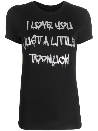 Philipp Plein Slogan Crew-neck T-shirt In Black