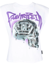 PHILIPP PLEIN SKULL-PRINT PADDED-SHOULDER TANK TOP