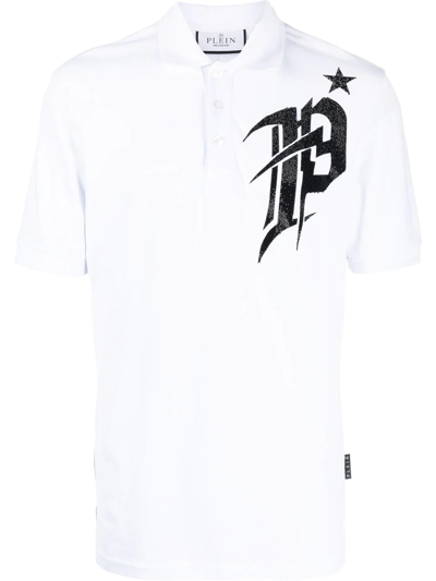 Philipp Plein Logo-print Polo Shirt In White