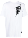Philipp Plein T-shirt Round Neck Ss Gothic Plein With Crystals In White