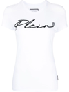 Philipp Plein Script Logo Crystal-embellished T-shirt In White