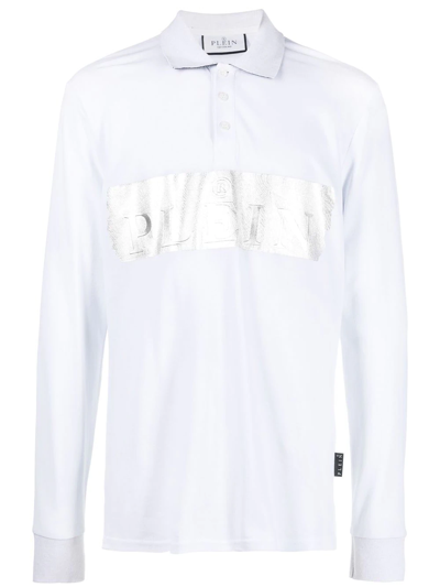 Philipp Plein Logo印花polo衫 In White