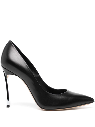 Casadei Leather Pumps With Blade Heel In Black