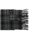WOOLRICH CHECK-PRINT CASHMERE SCARF