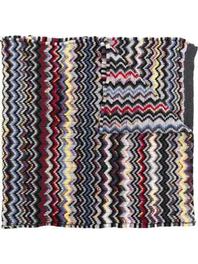 Missoni Chevron-knit Wool Scarf In Multi