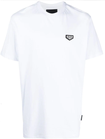 Philipp Plein Logo-patch Crew-neck T-shirt In Weiss