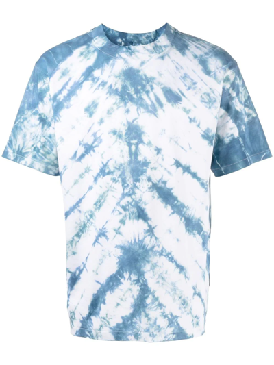 Stain Shade Tie-dye Crew-neck T-shirt In Blau