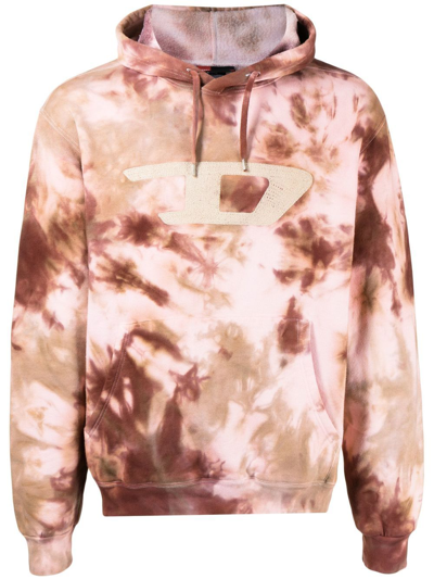 Stain Shade Logo Tie-dye Hoodie In Braun