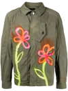 STAIN SHADE FLORAL BUTTON-DOWN JACKET