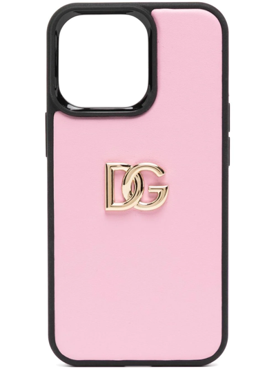 Dolce & Gabbana Logo-plaque Iphone 13 Case In Pink