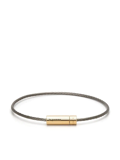 LE GRAMME 18KT YELLOW GOLD AND STERLING SILVER 6G CABLE BRACELET