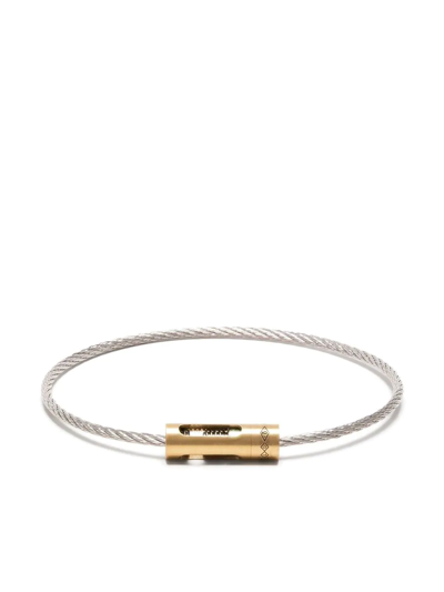 Le Gramme 18kt Yellow Gold And Titanium 6g Cable Bracelet In Silver
