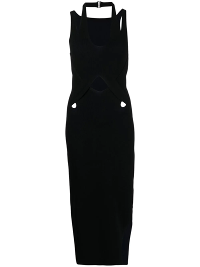 Dion Lee Cut-out Detail Midi Dress In Schwarz