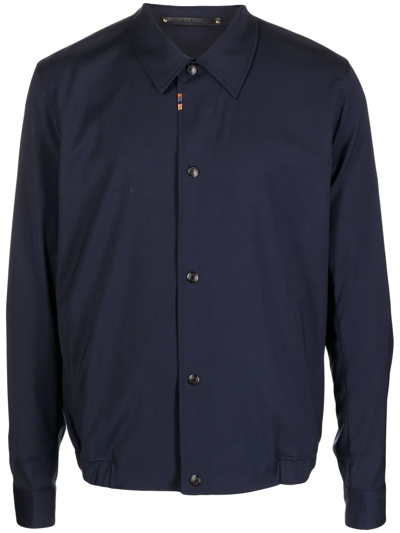 Paul Smith Button-down Bomber Jacket In Blau