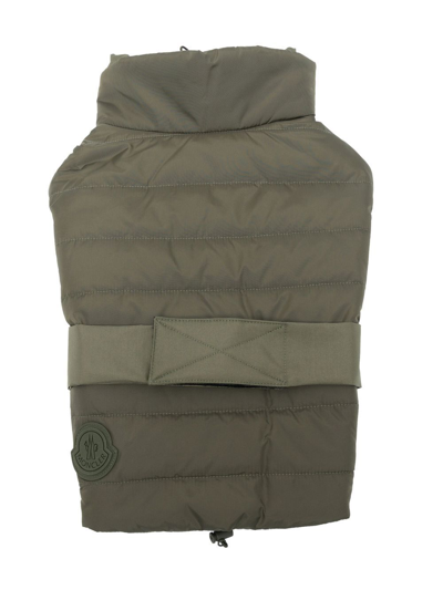 Moncler Padded Logo Dog-vest In Green