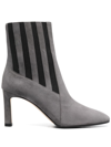 SERGIO ROSSI TWO-TONE SUEDE ANKLE BOOTS