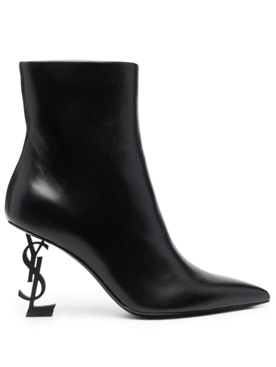 Saint Laurent Opyum 110mm Ankle Boots In Schwarz