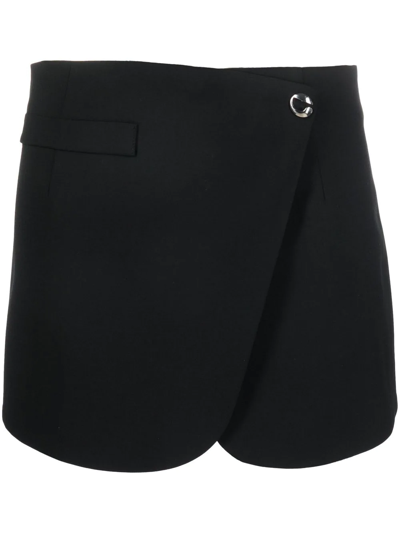 Coperni High-waisted Wrap Mini Skirt In Black