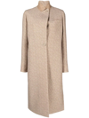 Fendi Brown Embroidered Wool Blend Coat In Brown