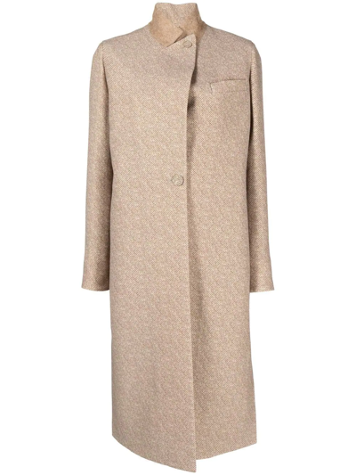 FENDI STAND-COLLAR WOOL-SILK COAT