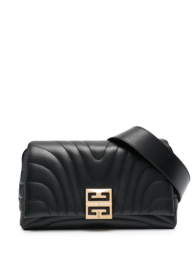 Givenchy Quilted Logo-plaque Shoulder Bag In Black