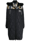 VERSACE JEANS COUTURE GRAPHIC-PRINT QUILTED COAT