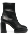 AEYDE HIGH BLOCK-HEEL ANKLE BOOTS
