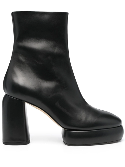 Aeyde Emmy 95mm Platform Ankle Boots In Black