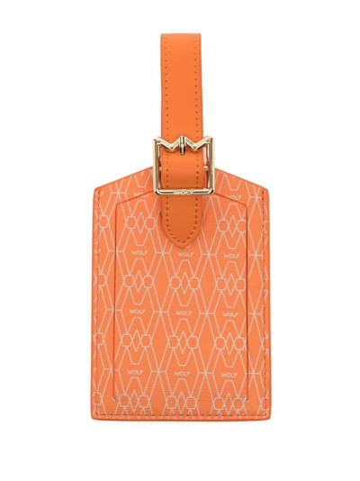 Wolf Logo-print Luggage Tag In Orange