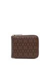 Wolf Logo-print Zip-around Wallet In Brown
