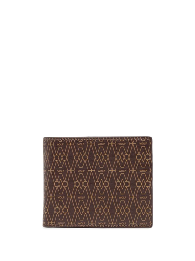 Wolf Logo-print Bi-fold Wallet In Brown