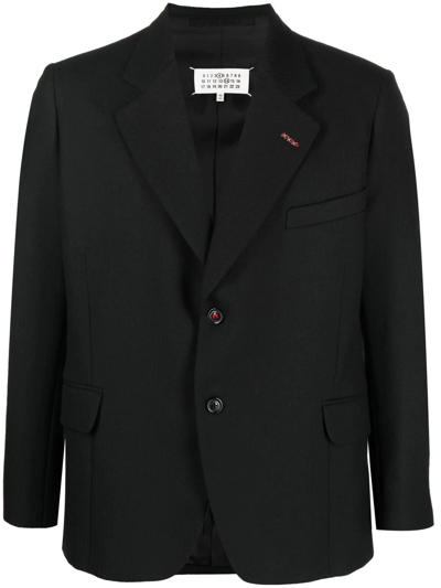 Maison Margiela Striped Single-breasted Blazer In Black