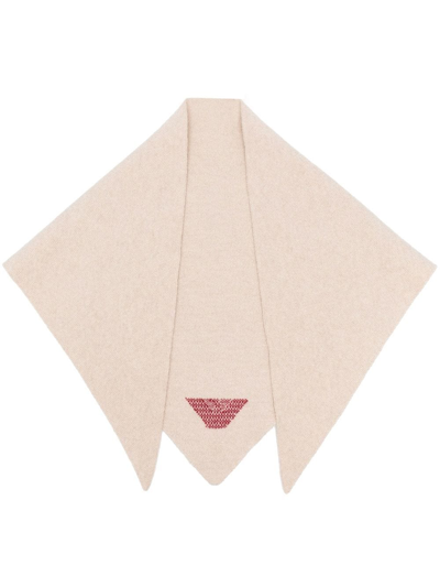 Aspesi Embroidered-logo Scarf In Beige