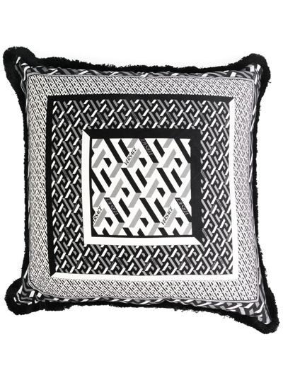 Versace Graphic-print Cushion In Rot