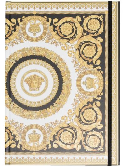 Versace Crete De Fleur Notebook In Gold