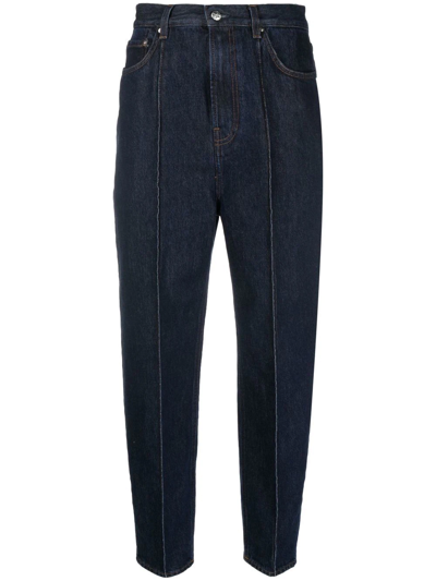 Totême High-waist Cropped Jeans In Blue