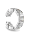 Tom Wood Sterling Silver Cushion Crystal-embellished Ear Cuff In Silver