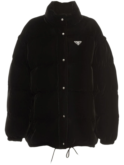Prada Detachable-sleeve Puffer Jacket In Schwarz