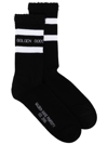Golden Goose Intarsia-logo Socks In Nero