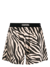 Tom Ford Zebra-print Silk Boxers In 中性色